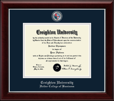 Creighton University diploma frame - Masterpiece Medallion Diploma Frame in Gallery Silver