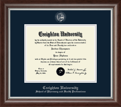 Creighton University diploma frame - Silver Embossed Diploma Frame in Devonshire
