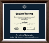 Creighton University diploma frame - Silver Embossed Diploma Frame in Devonshire
