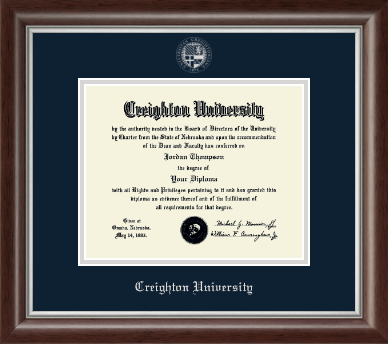 Creighton University diploma frame - Silver Embossed Diploma Frame in Devonshire