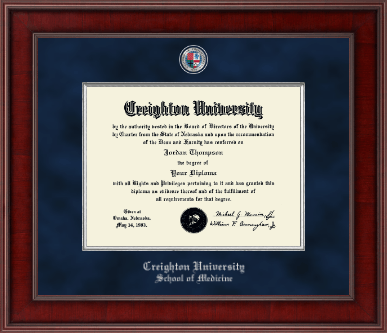 Creighton University diploma frame - Presidential Masterpiece Diploma Frame in Jefferson