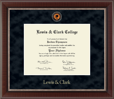 Lewis & Clark College diploma frame - Regal Edition Diploma Frame in Chateau