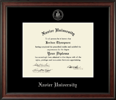 Xavier University diploma frame - Silver Embossed Diploma Frame in Studio