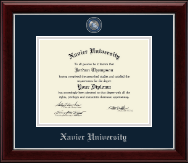 Xavier University Masterpiece Medallion Diploma Frame in Gallery Silver