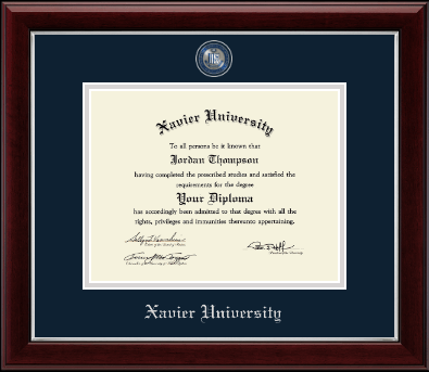 Xavier University diploma frame - Masterpiece Medallion Diploma Frame in Gallery Silver