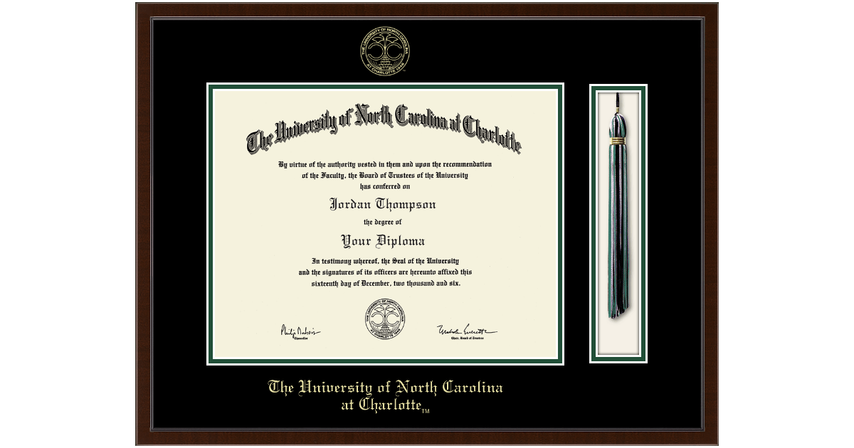 Tassel & Cord Diploma Frame in Delta The University of North Carolina