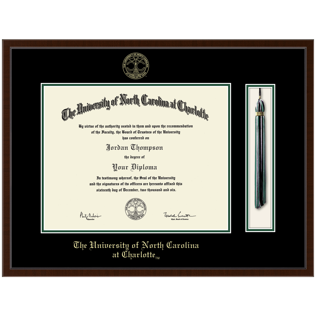 Tassel & Cord Diploma Frame in Delta The University of North Carolina