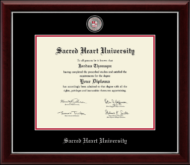 Sacred Heart University diploma frame - Masterpiece Medallion Diploma Frame in Gallery Silver