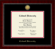 Caldwell University Gold Engraved Medallion Diploma Frame in Sutton