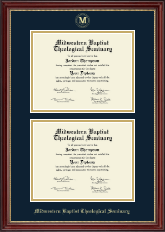 Midwestern Baptist Theological Seminary diploma frame - Double Diploma Frame in Kensington Gold