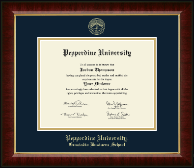 Pepperdine University diploma frame - Gold Embossed Diploma Frame in Murano