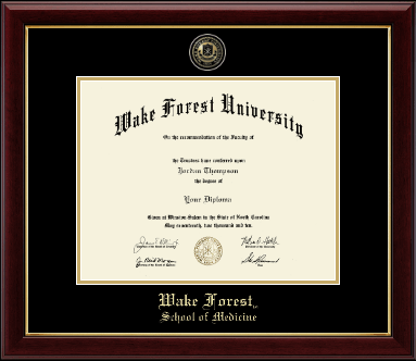 Wake Forest University diploma frame - Masterpiece Medallion Diploma Frame in Gallery