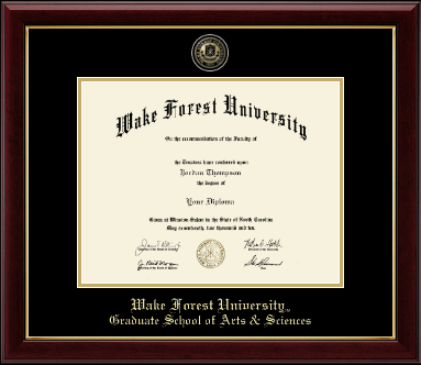 Wake Forest University diploma frame - Masterpiece Medallion Diploma Frame in Gallery