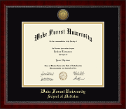 Wake Forest University diploma frame - Gold Engraved Medallion Diploma Frame in Sutton