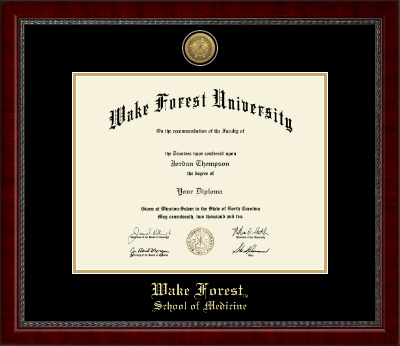 Wake Forest University diploma frame - Gold Engraved Medallion Diploma Frame in Sutton