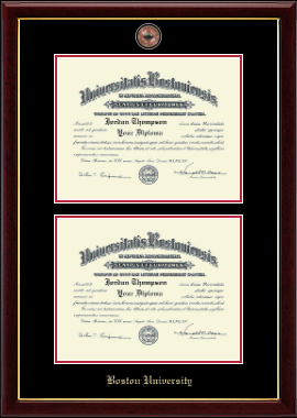 Boston University diploma frame - Masterpiece Medallion Double Diploma Frame in Gallery