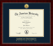 American University Gold Engraved Medallion Diploma Frame in Sutton