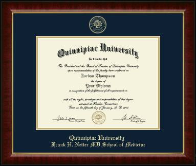 Quinnipiac University diploma frame - Gold Embossed Diploma Frame in Murano