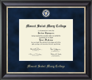Mount Saint Mary College Regal Edition Diploma Frame in Noir
