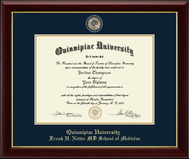 Quinnipiac University diploma frame - Masterpiece Medallion Diploma Frame in Gallery