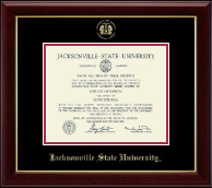 Jacksonville State University Gold Embossed Diploma Frame in Gallery