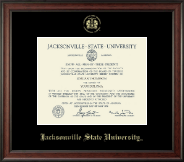 Jacksonville State University Gold Embossed Diploma Frame in Studio
