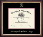 Washington & Jefferson College Gold Embossed Diploma Frame in Regency Gold
