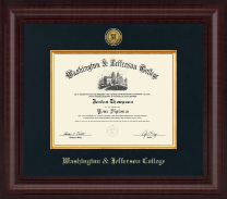 Washington & Jefferson College Presidential Gold Engraved Diploma Frame in Premier