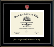 Washington & Jefferson College Masterpiece Medallion Diploma Frame in Onyx Gold