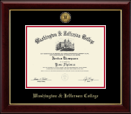 Washington & Jefferson College Gold Engraved Medallion Diploma Frame in Gallery