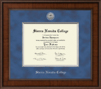 Sierra Nevada College Presidential Silver Engraved Diploma Frame in Madison