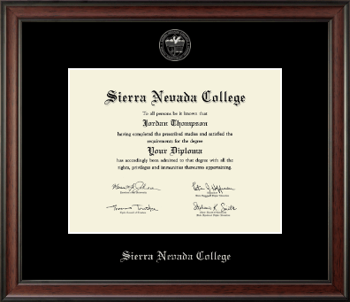 Sierra Nevada College diploma frame - Silver Embossed Diploma Frame in Studio