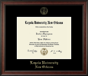 Loyola University New Orleans Gold Embossed Diploma Frame in Studio