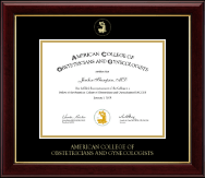 American College of Obstetricians & Gynecologists certificate frame - Gold Embossed Certificate Frame in Gallery