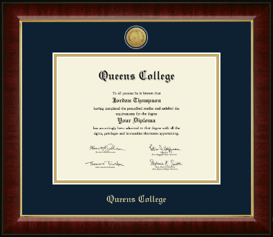 Queens College diploma frame - Gold Engraved Medallion Diploma Frame in Murano