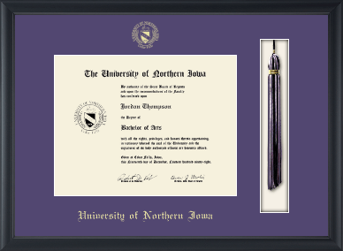 University of Northern Iowa diploma frame - Tassel & Cord Diploma Frame in Obsidian