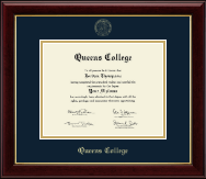 Queens College Gold Embossed Diploma Frame in Gallery