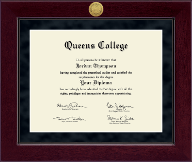 Queens College diploma frame - Millennium Gold Engraved Diploma Frame in Cordova