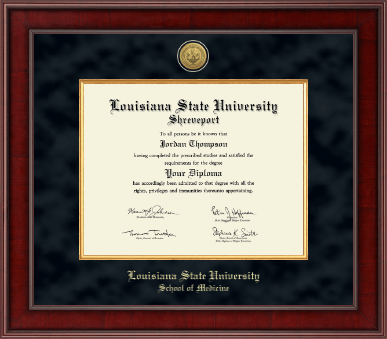 LSU Health Sciences Center at Shreveport diploma frame - Presidential Gold Engraved Diploma Frame in Jefferson