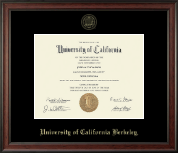 University of California Berkeley Gold Embossed Diploma Frame in Studio