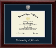 University of Illinois Silver Engraved Medallion Diploma Frame in Gallery Silver