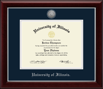 University of Illinois diploma frame - Silver Engraved Medallion Diploma Frame in Gallery Silver