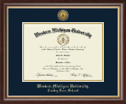 Western Michigan University Gold Engraved Medallion Diploma Frame in Hampshire