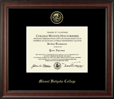 Mount Holyoke College diploma frame - Gold Embossed Diploma Frame in Studio