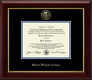 Mount Holyoke College diploma frame - Gold Embossed Diploma Frame in Gallery