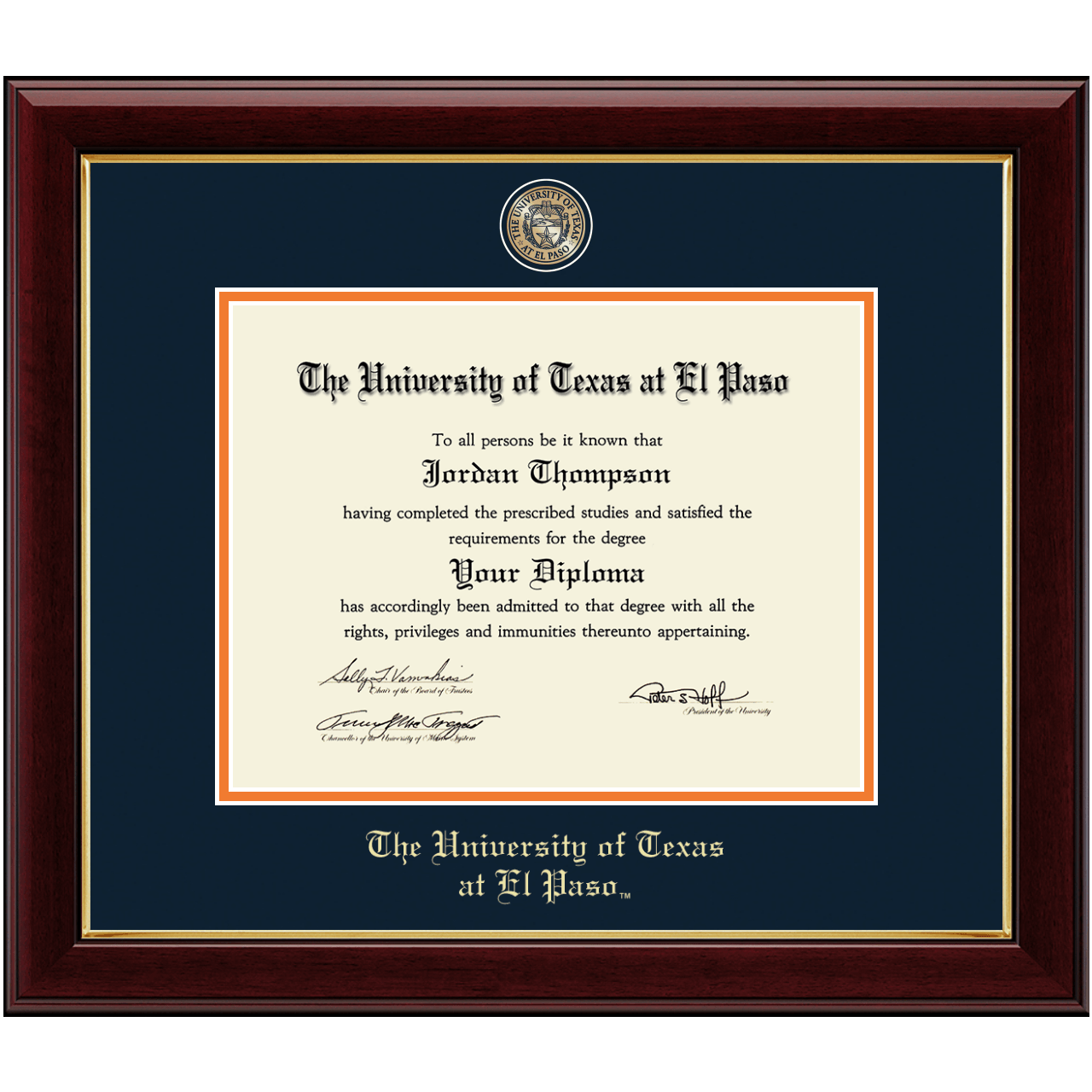 Masterpiece Medallion Diploma Frame in Gallery University of Texas at