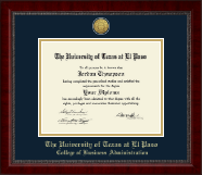 University of Texas at El Paso diploma frame - Gold Engraved Medallion Diploma Frame in Sutton