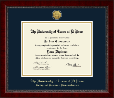 University of Texas at El Paso diploma frame - Gold Engraved Medallion Diploma Frame in Sutton