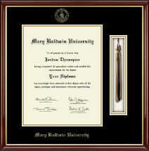 Mary Baldwin University diploma frame - Tassel & Cord Diploma Frame in Southport Gold