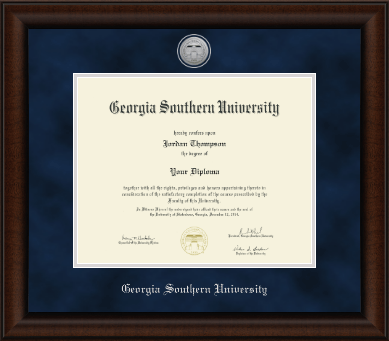 Georgia Southern University diploma frame - Silver Engraved Medallion Diploma Frame in Lenox
